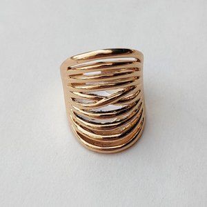 Gold Statement Fashion Ring Size 9.5